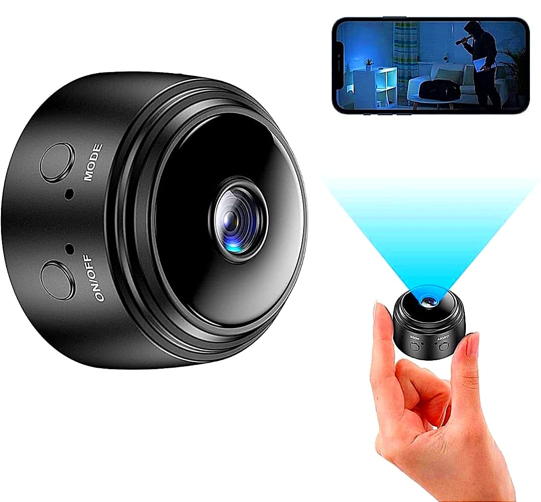 RNA WiFi Spy Camera Hidden for Home Outdoor High HD Focus Spy Magnet Mini Live Stream Night Vision IP Wireless 1080P Audio Video Hidden Indoor Nanny Camera for Home Offices Security MULTICOLOR.
