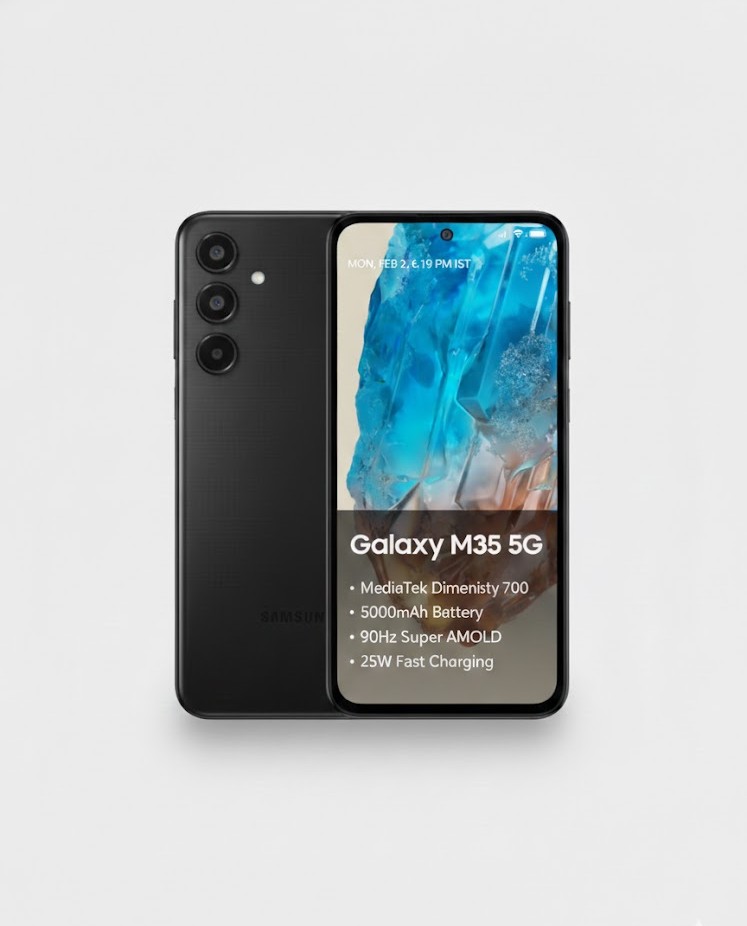 Samsung Galaxy M35 5G Smartphone (Black) | 6GB RAM + 128GB Storage | 120Hz Super AMOLED | 6000mAh Battery | Gorilla Glass Victus+
