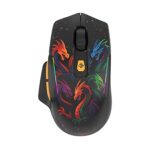 Cosmic Byte Helios Tri-Mode Wired + 2.4GHz Wireless + Bluetooth Gaming Mouse | 10,000 DPI | 1000Hz Polling | Huano 10M | 5 Programmable Buttons | RGB | Lightweight 81g | PTFE | Software (Dragon Black)