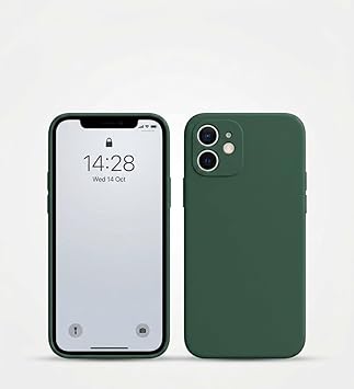 Premium Forest Green Matte Finish Slim-Fit Silicone Back Cover for Apple iPhone 12/ iPhone 12 Pro| Shock Proof Design & 360 Degree Protection| Full Camera Protection (Pack of 1)
