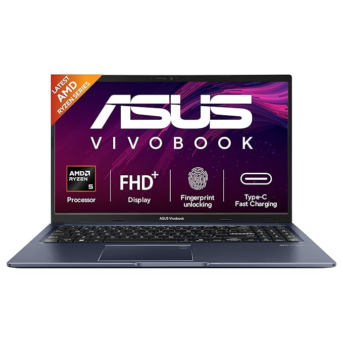 ASUS Vivobook 15 (2026),AMD Ryzen 5 150,Fingerprint Sensor,16GB RAM, 512GB SSD,FHD, 15.6", (39.6 cm),Windows 11,M365 Basic(1 Year)* Office 2024,Quiet Blue,1.70 kg,M1502NAQ-BQ118WS,Thin & Light Laptop
