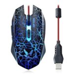 LED Backlit Wired Gaming Mouse with Unbreakable ABS Body – Ergonomic Design, Precision Sensor, Adjustable DPI, Black