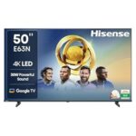 Hisense 126 cm (50 Inches) 4K Ultra HD Smart LED Google TV | Dolby Atmos, HDR10, Super Bright Panel | 30W Powerful Speaker | Google Assistant & Voice Control | 50E63N (Black)